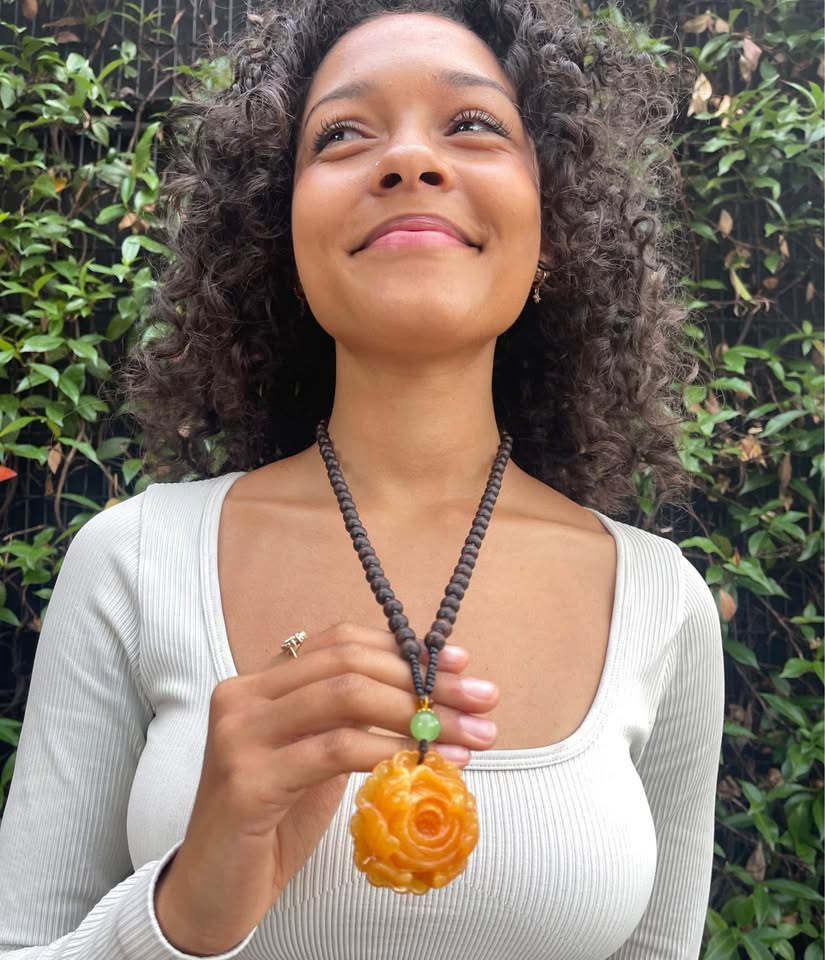 Orange Rose Beaded Necklace – photo 1